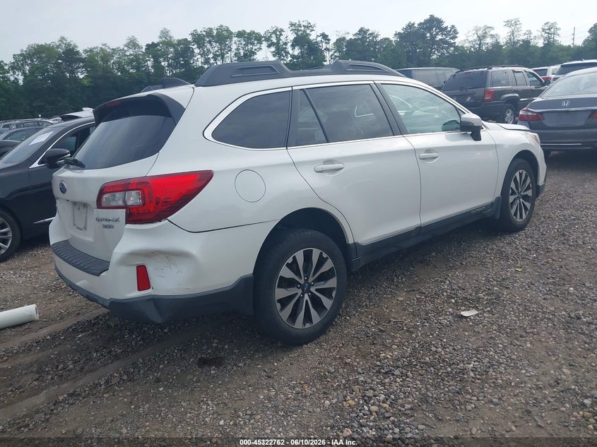 Vin: 4s4bsejc8g3299234, lot: 45820695, subaru outback 3.6r limited 20164