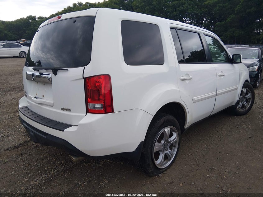 Vin: 5fnyf4h6xdb020488, lot: 45820780, honda pilot ex-l 20134