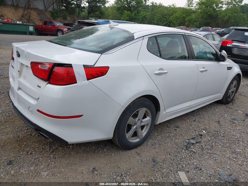 Vin: knagm4a74f5556391, lot: 45820790, kia optima lx 20154