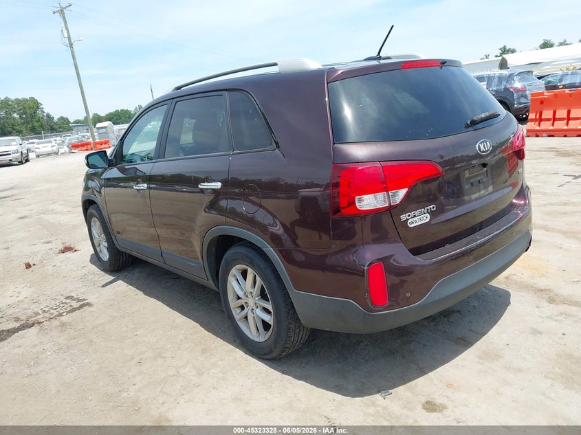 Vin: 5xykt4a64fg627636, lot: 45821261, kia sorento lx 20153