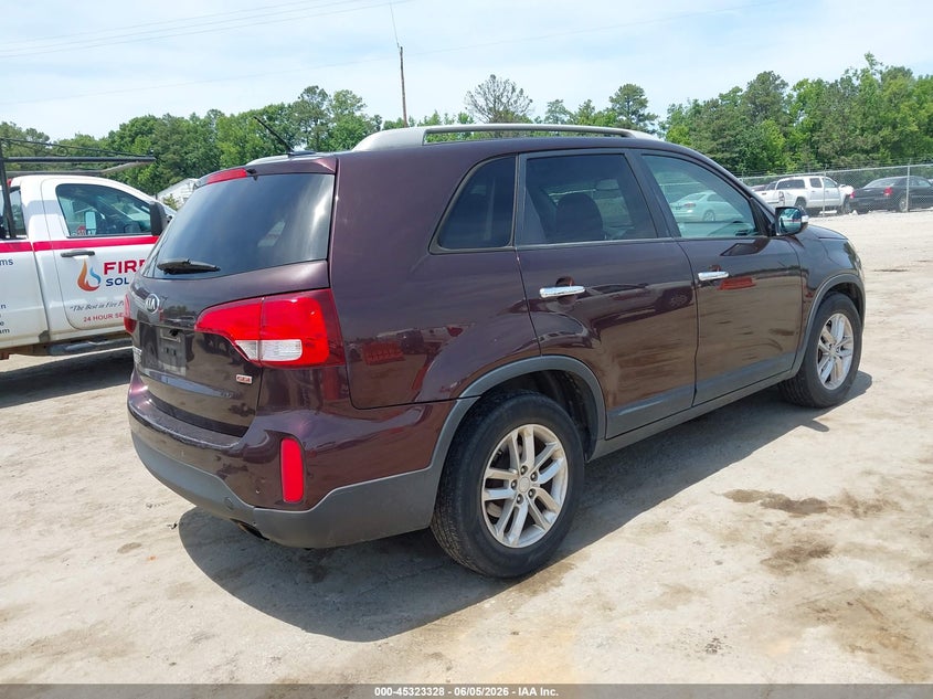 Vin: 5xykt4a64fg627636, lot: 45821261, kia sorento lx 20154