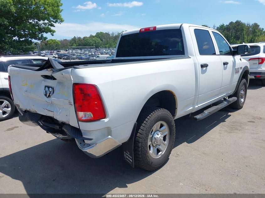 Vin: 3c6tr5ctxjg395833, lot: 45821390, ram 2500 tradesman  4x4 6'4 box 20184