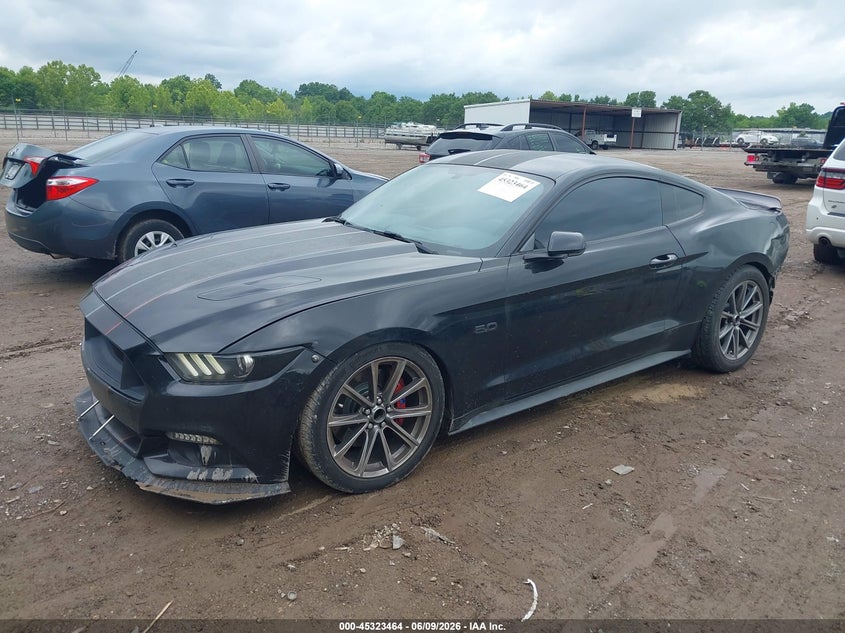 Vin: 1fa6p8cf9f5309052, lot: 45821397, ford mustang gt premium 20152