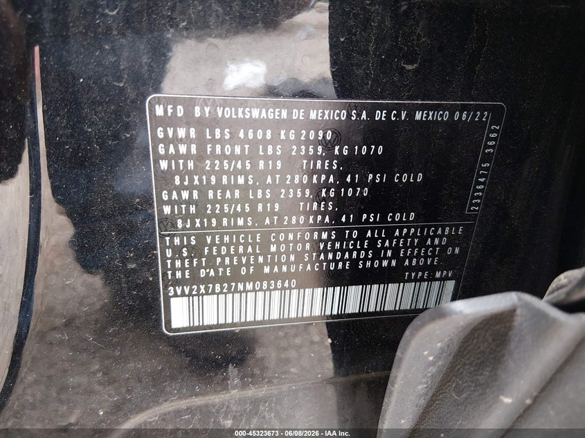 2022 VOLKSWAGEN TAOS 1.5T SEL — Photo 9