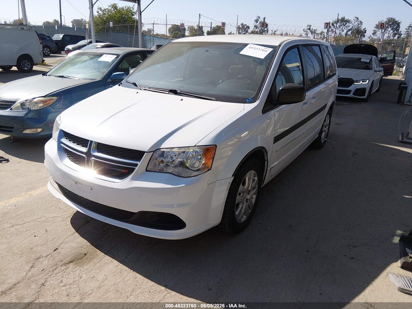 Vin: 2c4rdgbg2gr101572, lot: 45821693, dodge grand caravan se 20162