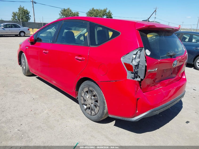 Vin: jtdzn3eu0fj030480, lot: 45821925, toyota prius v three 20153