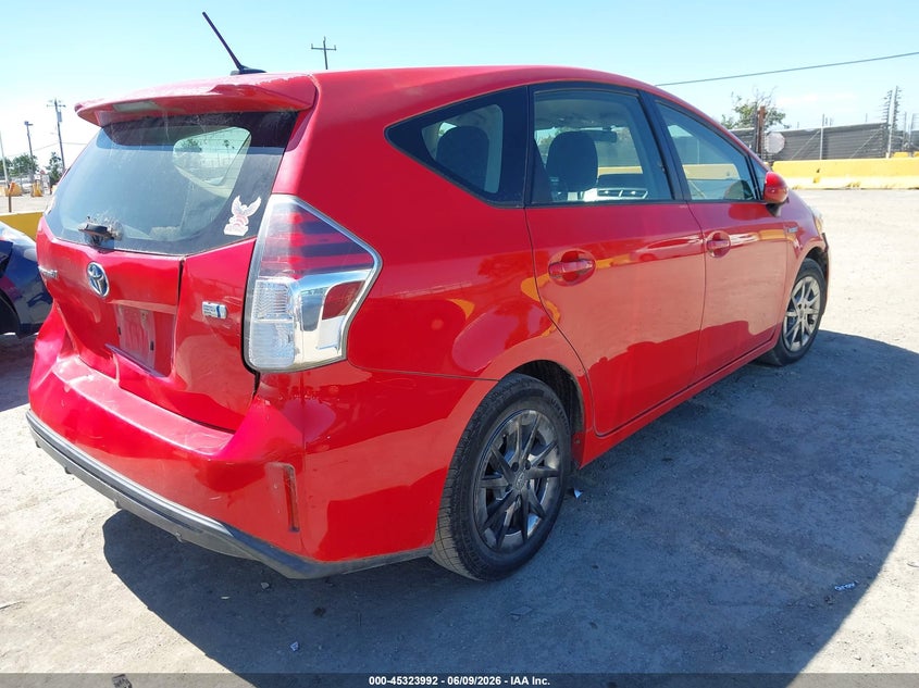 Vin: jtdzn3eu0fj030480, lot: 45821925, toyota prius v three 20154