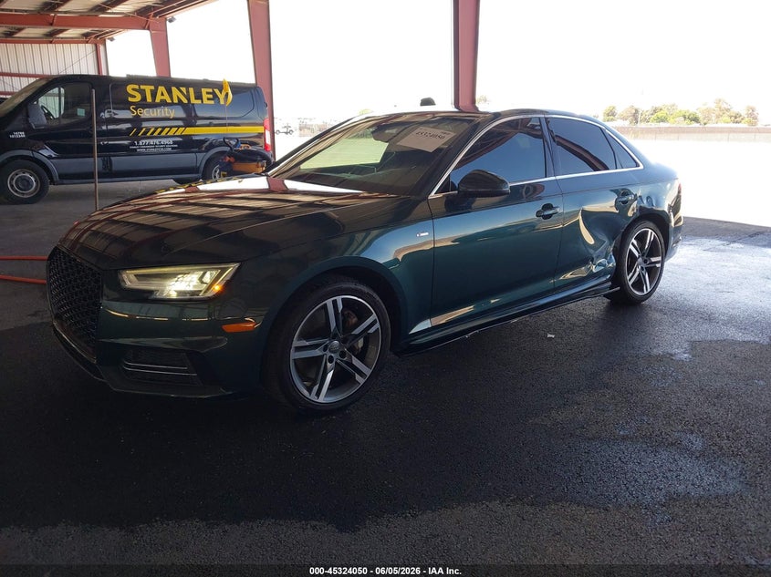 2017 Audi A4 2.0 green Lot 111045324050 Vin WAUENAF43HA162389