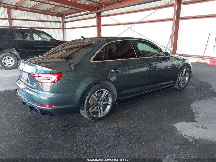 2017 Audi A4 2.0 green Lot 111045324050 Vin WAUENAF43HA162389