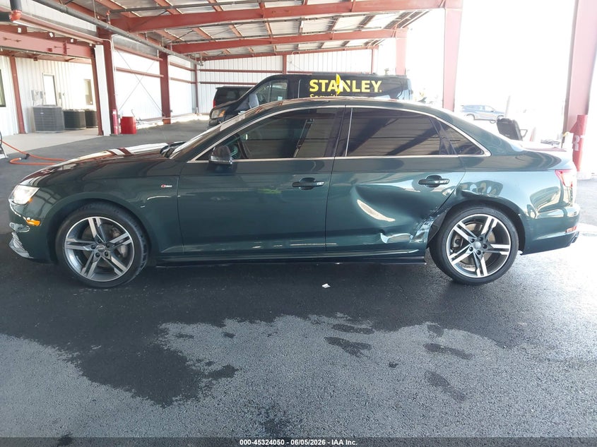 2017 Audi A4 2.0 green Lot 111045324050 Vin WAUENAF43HA162389