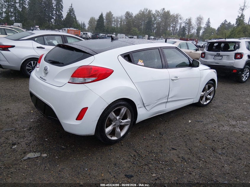 Vin: kmhtc6ad3eu214730, lot: 45822331, hyundai veloster base w/black 20144
