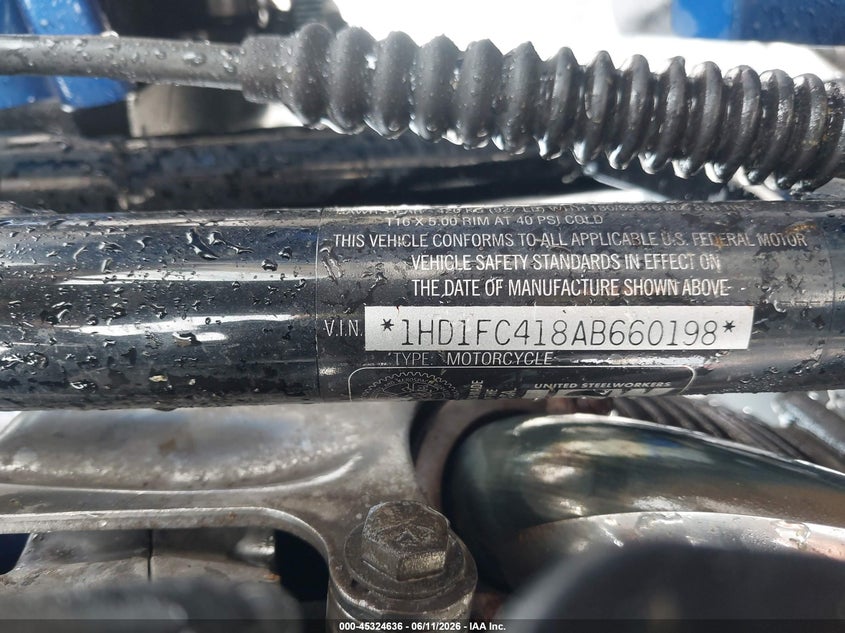 2010 Harley-Davidson Flhtcu VIN: 1HD1FC418AB660198 Lot: 45324636