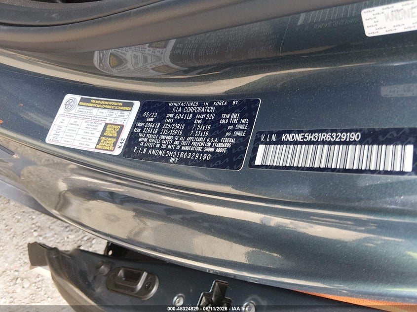 2024 Kia Carnival Mpv Sx Prestige VIN: KNDNE5H31R6329190 Lot: 45324829