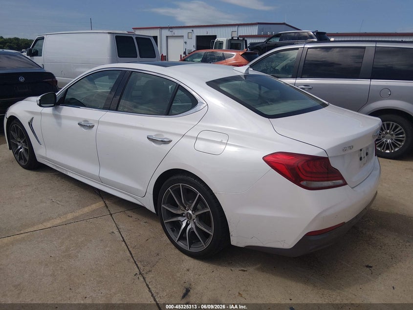 Vin: kmtg44la0lu051589, lot: 45823246, genesis g70 2.0t awd 20203