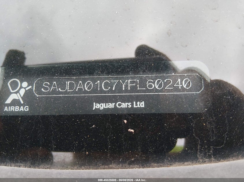 2000 Jaguar S-Type 3.0L V6 VIN: SAJDA01C7YFL60240 Lot: 45325508
