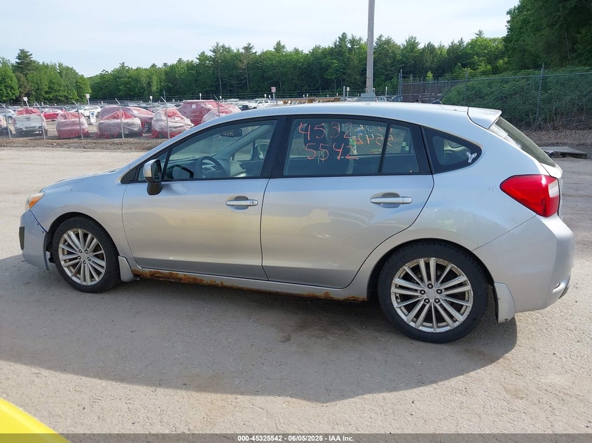 2012 Subaru Impreza 2.0 2.0I Premium silver Lot 111045325542 Vin JF1GPAD63CH212935