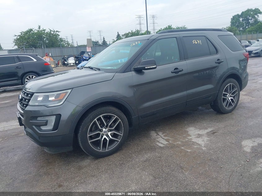 Vin: 1fm5k8gt9ggc56939, lot: 45823604, ford explorer sport 20162