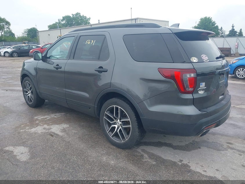 Vin: 1fm5k8gt9ggc56939, lot: 45823604, ford explorer sport 20163