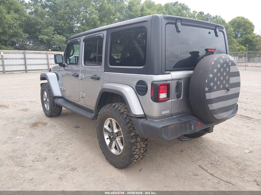 Vin: 1c4hjxen7kw590369, lot: 45823719, jeep wrangler unlimited sahara 4x4 20193