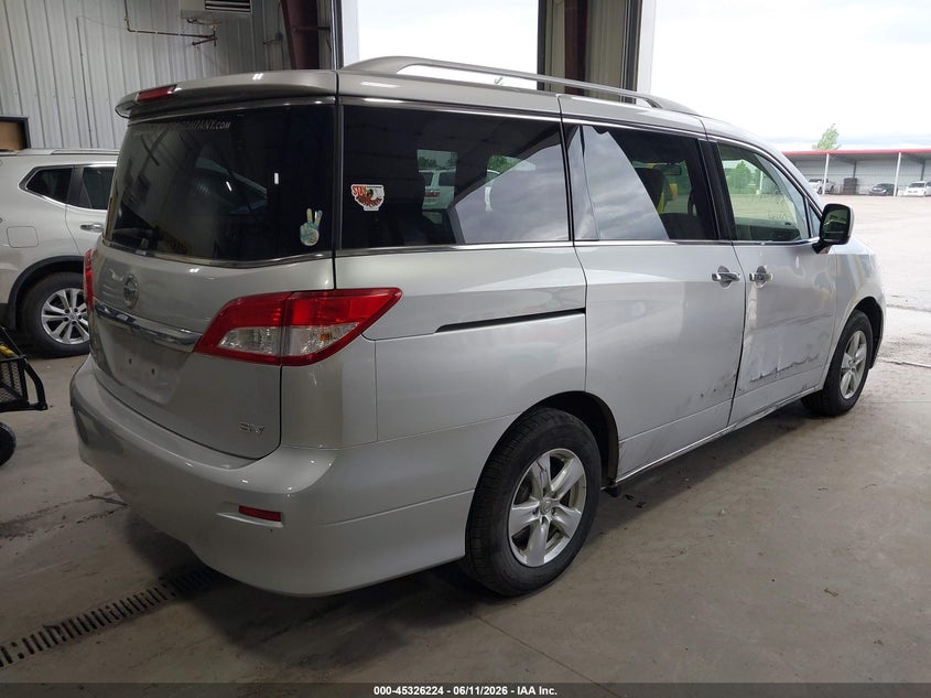 Vin: jn8ae2kp0h9166011, lot: 45824158, nissan quest sv 20174