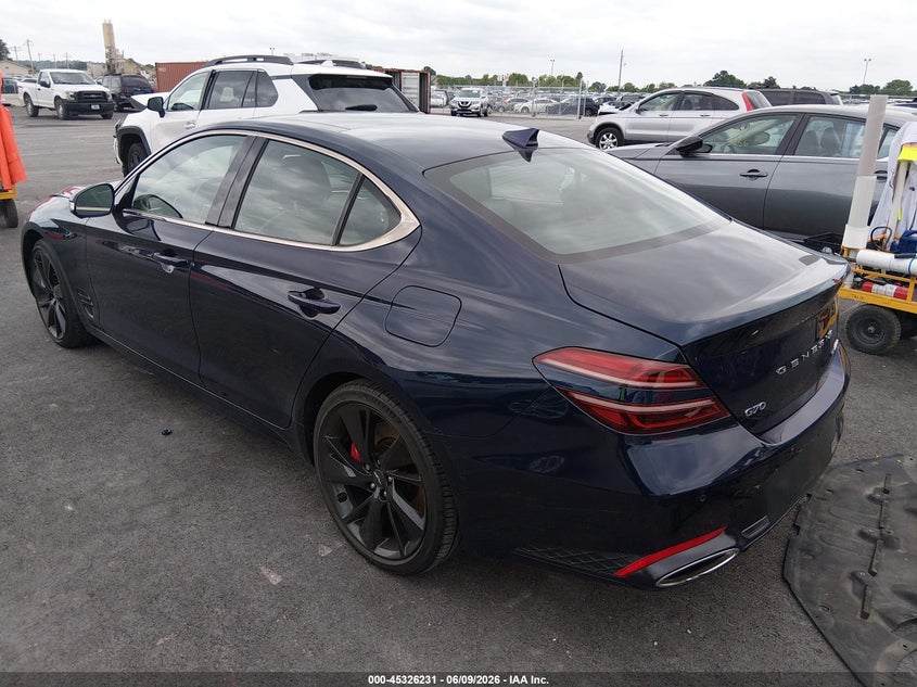 Vin: kmtg54te1nu082496, lot: 45824164, genesis g70 3.3t awd 20223