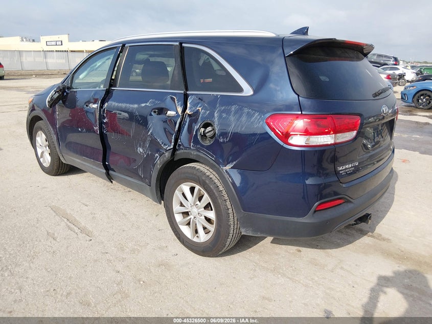Vin: 5xypg4a33gg144625, lot: 45824433, kia sorento 2.4l lx 20163
