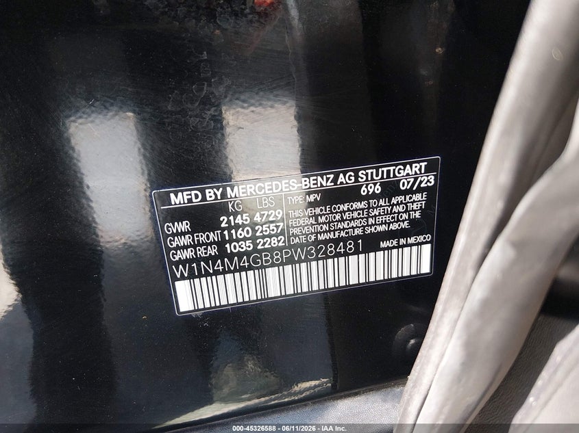 2023 Mercedes-Benz Glb 250 VIN: W1N4M4GB8PW328481 Lot: 45326588