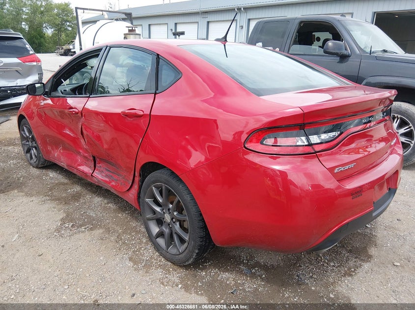 Vin: 1c3cdfbb8gd504810, lot: 45824613, dodge dart sxt 20163