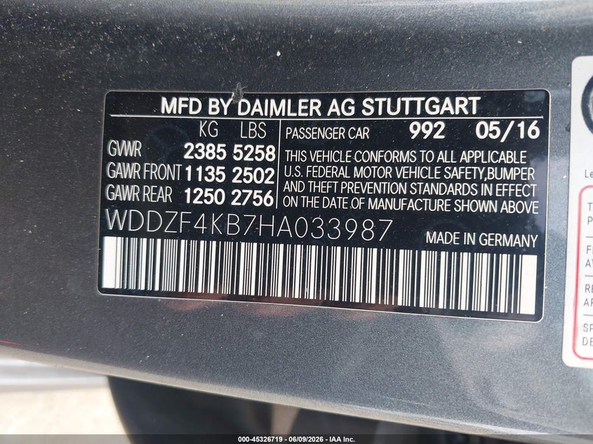 2017 Mercedes-Benz E 300 4Matic VIN: WDDZF4KB7HA033987 Lot: 45326719