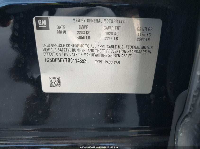 2011 CADILLAC CTS SEDAN 3.0L V-6 DI, DOHC, VVT, 270HP