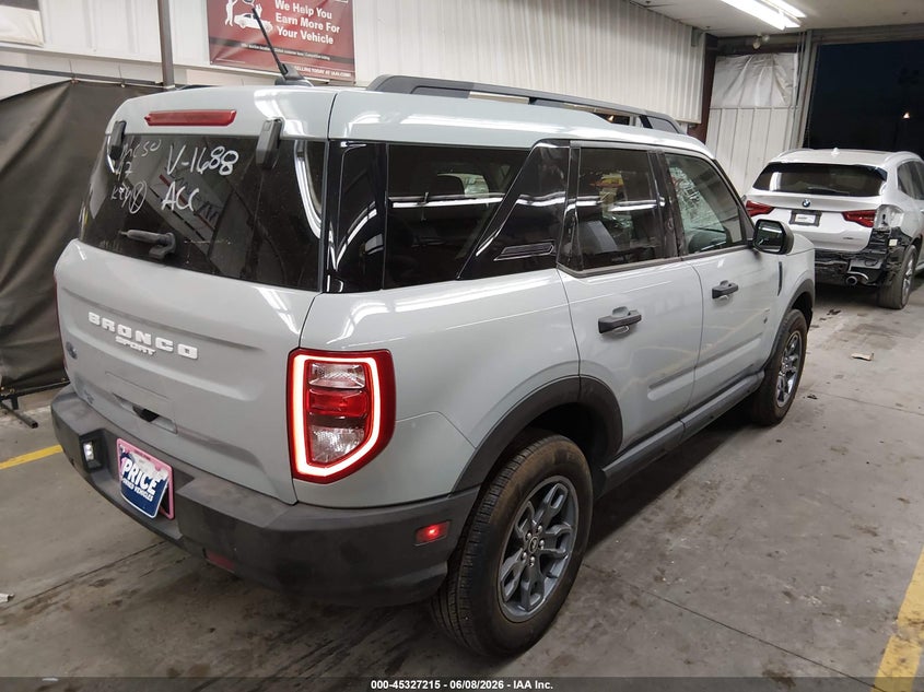 Vin: 3fmcr9b65pre31688, lot: 45825148, ford bronco sport big bend 20234