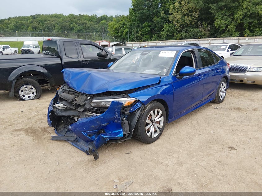 Vin: 2hgfe2f21nh528490, lot: 45825295, honda civic lx 20222