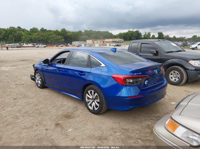 Vin: 2hgfe2f21nh528490, lot: 45825295, honda civic lx 20223