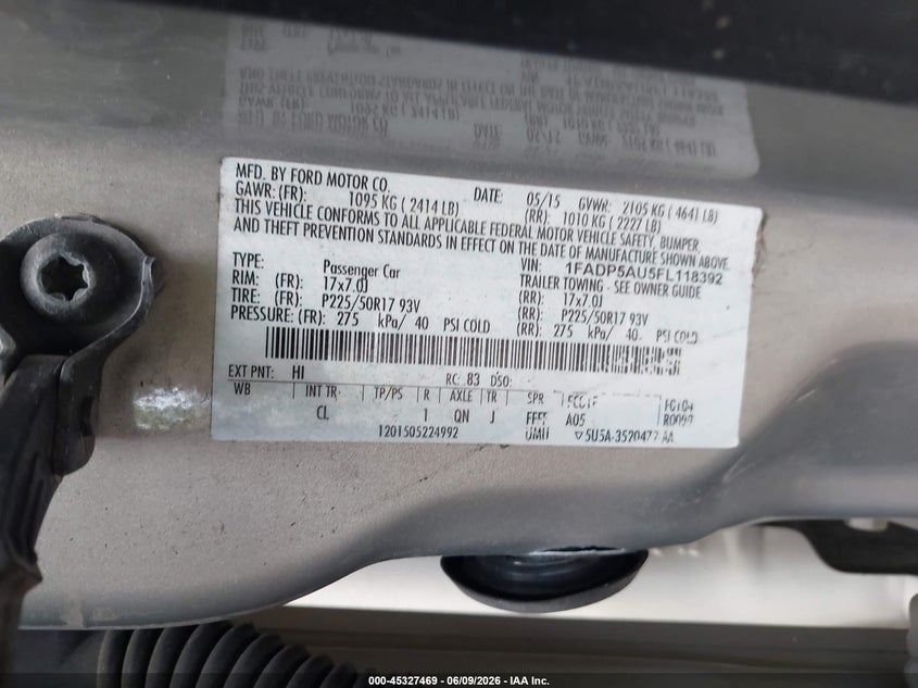 2015 Ford C-Max Hybrid Se VIN: 1FADP5AU5FL118392 Lot: 45327469