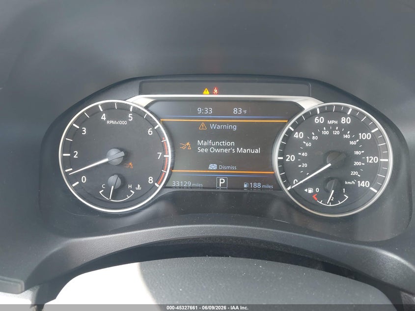 2025 NISSAN ALTIMA 2.5L I-4 DI, DOHC, V(VIN: 1N4BL4DV9SN381467