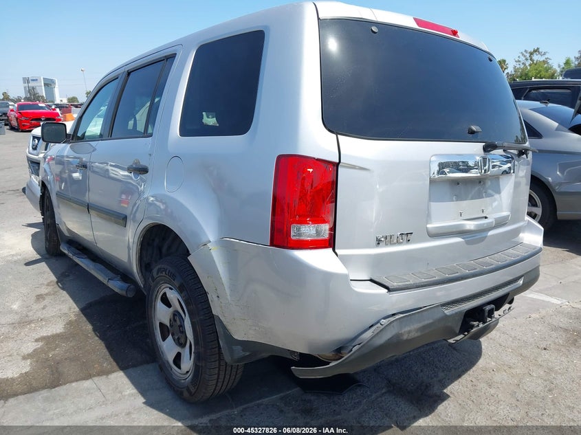 Vin: 5fnyf3h21cb035189, lot: 45825759, honda pilot lx 20123