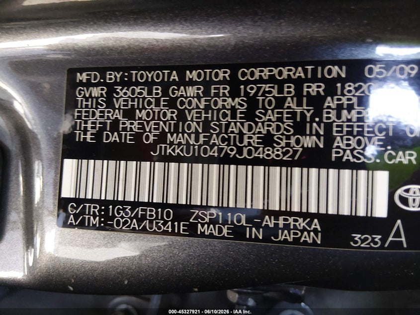 2009 Scion Xd VIN: JTKKU10479J048827 Lot: 45327921