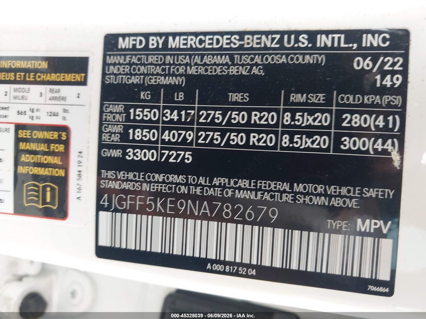 2022 Mercedes-Benz Gls 450 4Matic VIN: 4JGFF5KE9NA782679 Lot: 45328039