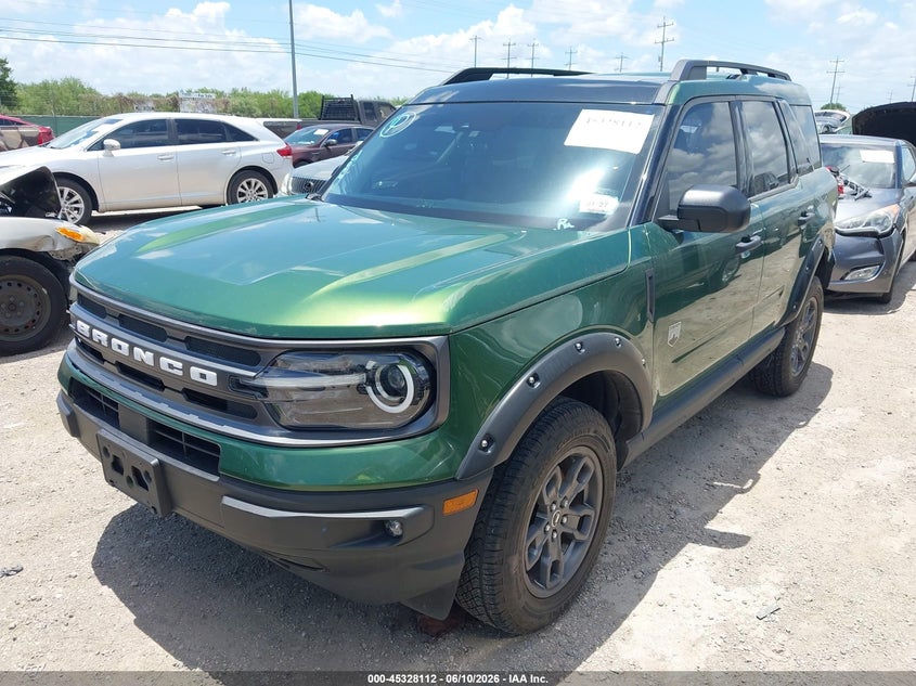 Vin: 3fmcr9b61prd34021, lot: 45826045, ford bronco sport big bend 20232