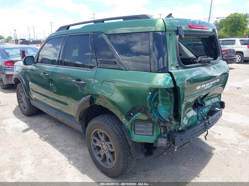 Vin: 3fmcr9b61prd34021, lot: 45826045, ford bronco sport big bend 20233