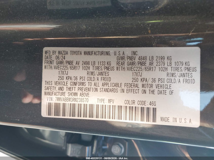 2024 Mazda Cx-50 2.5 S Preferred VIN: 7MMVABBM3RN238570 Lot: 45328131