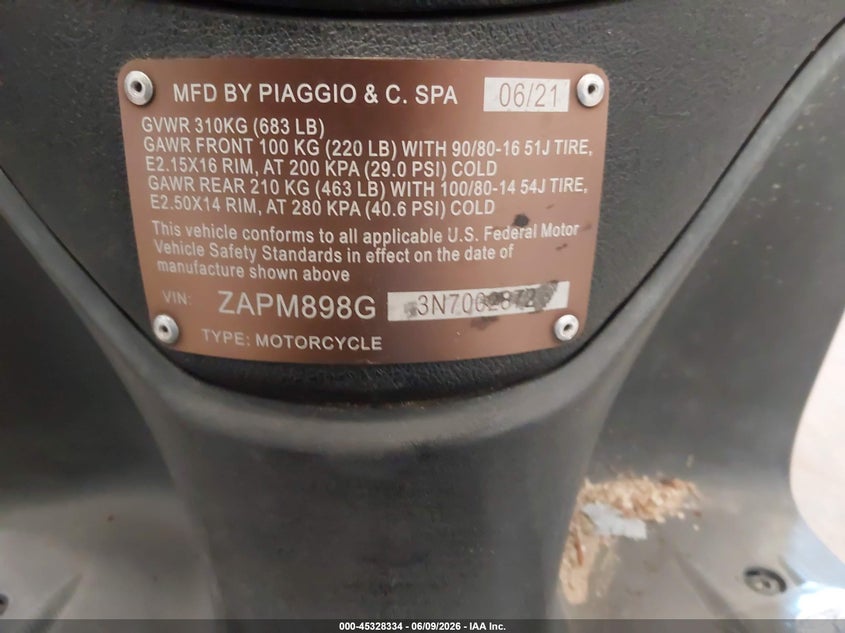 2022 Piaggio Liberty 150/150 S/150 Baci Perugina VIN: ZAPM898G3N7002872 Lot: 45328334