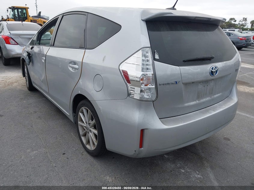 Vin: jtdzn3eu0c3037476, lot: 45826383, toyota prius v five 20123
