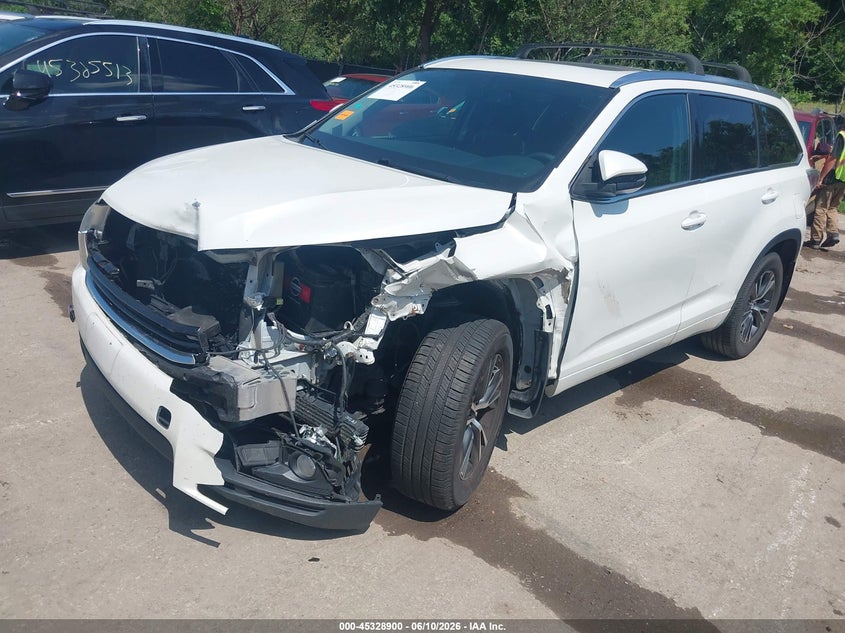 Vin: 5tdjkrfhxgs344183, lot: 45826833, toyota highlander xle v6 20162