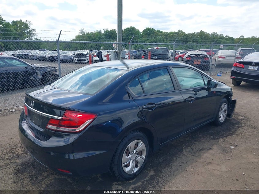 Vin: 19xfb2f58fe231974, lot: 45826947, honda civic lx 20154