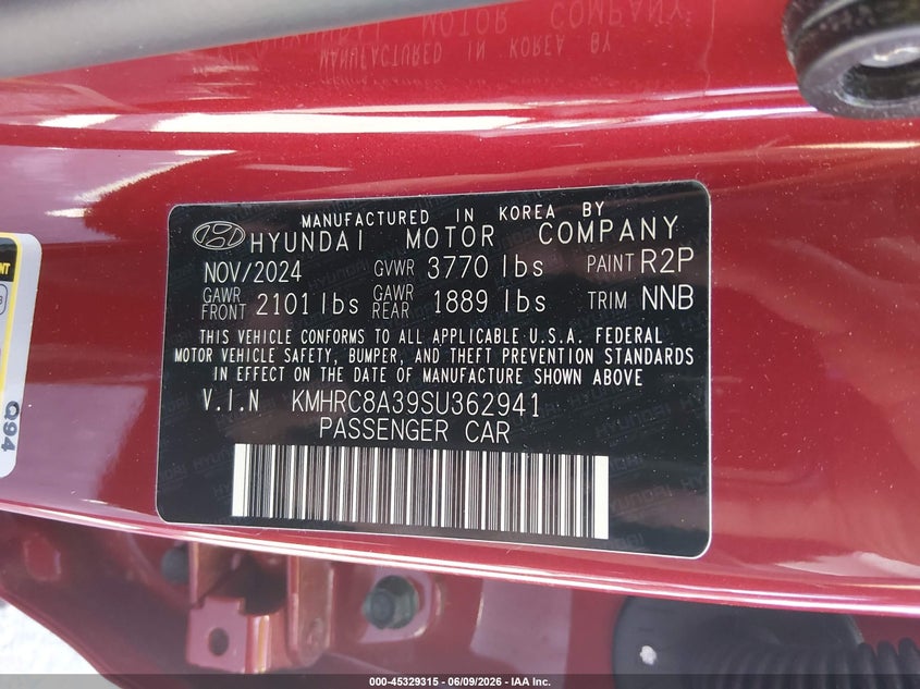 2025 Hyundai Venue Limited VIN: KMHRC8A39SU362941 Lot: 45329315