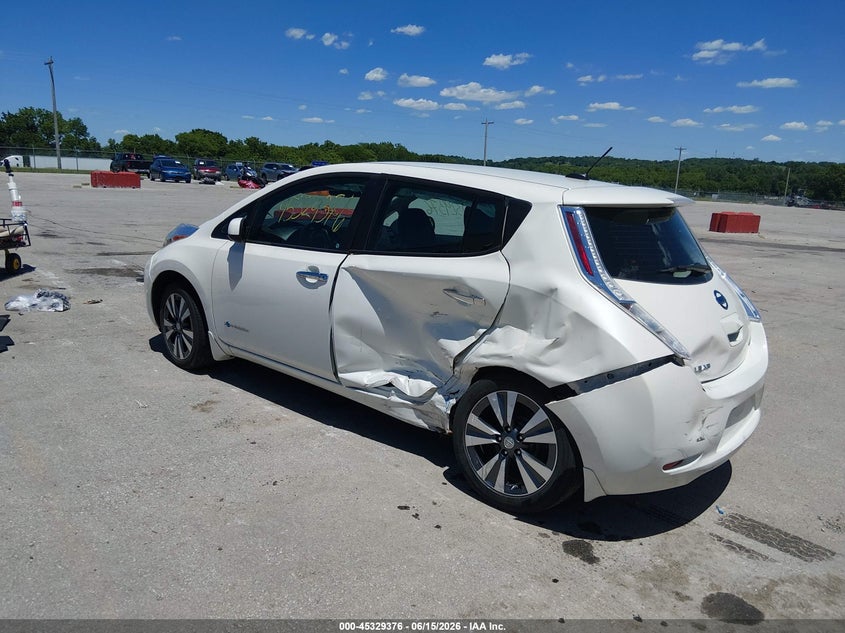Vin: 1n4az0cp0fc328826, lot: 45827309, nissan leaf sv 20153