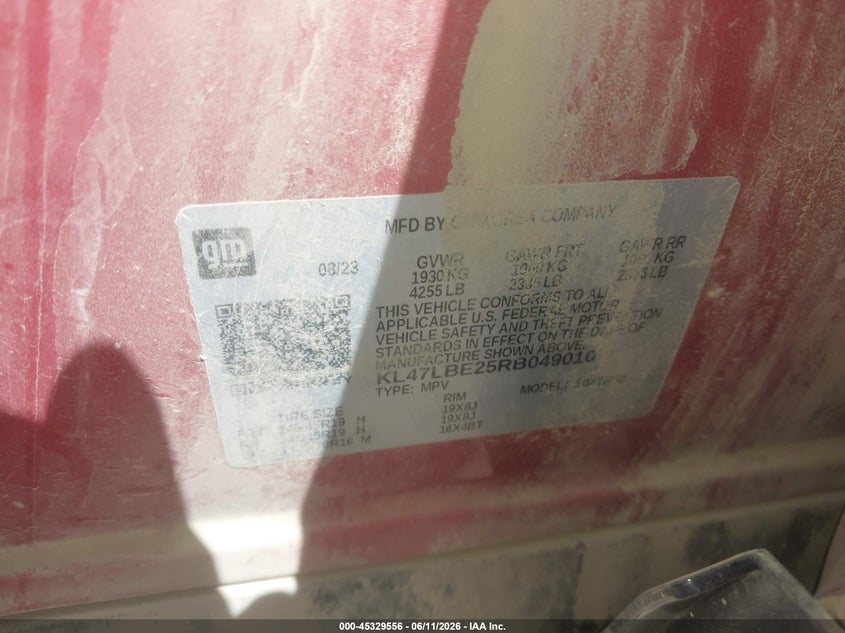 2024 Buick Envista Sport Touring Fwd VIN: KL47LBE25RB049010 Lot: 45329556