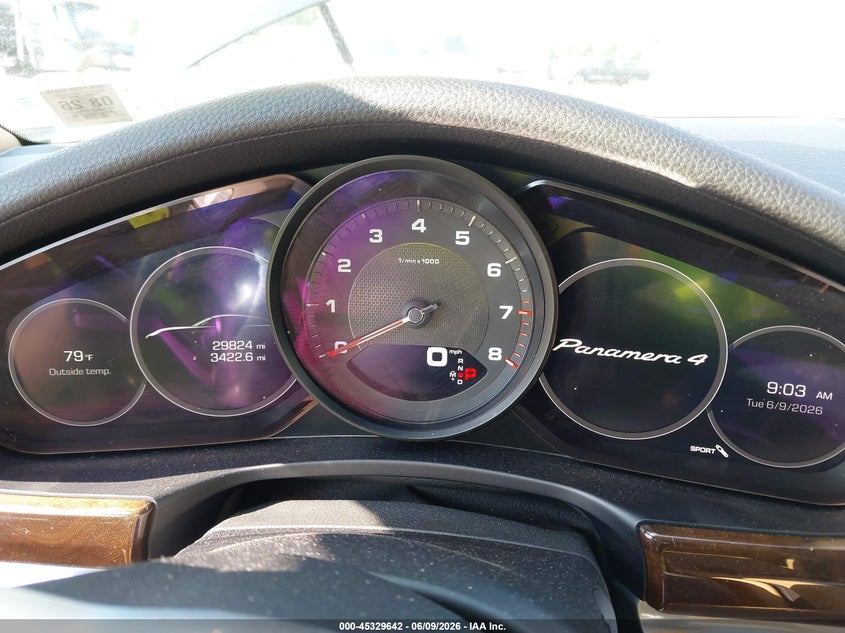2017 Porsche Panamera 4 VIN: WP0AA2A75HL100579 Lot: 45329642