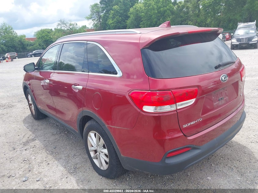 Vin: 5xypgda38gg025176, lot: 45827916, kia sorento 2.4l lx 20163